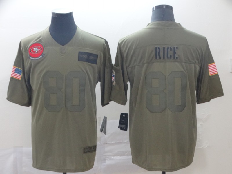 Men's San Francisco 49ers Jerry Rice #80 Brown Jersey